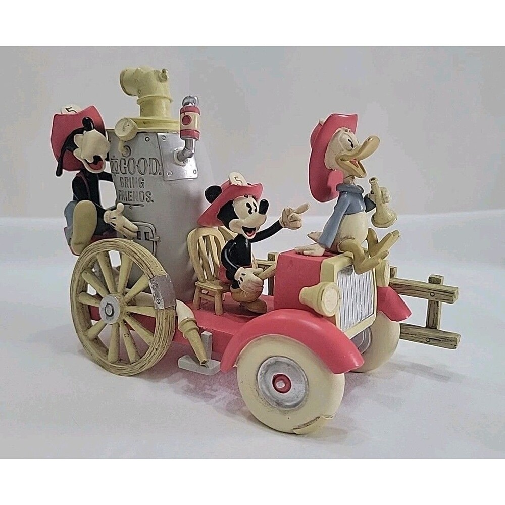 Hallmark Mickey Friends Do Good Bring Friends Fire Engine Limited Figurine READ!